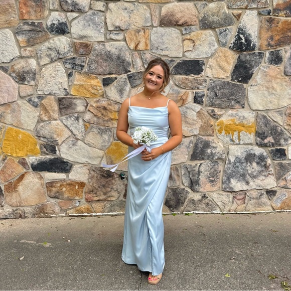 Mist Blue Birdy Grey Bridesmaid Dress - Picture 2 of 3